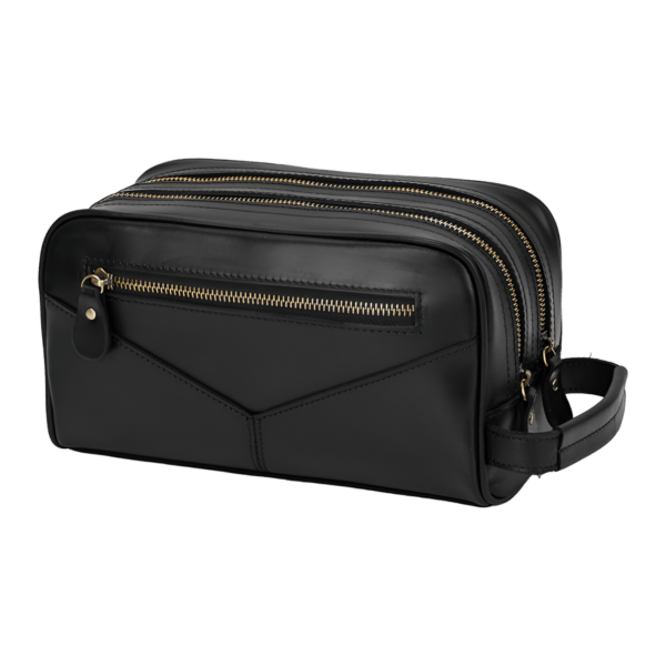 Leather toiletry bag, double compartment 26
