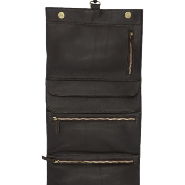 Trousse toilette homme vintage cuir pliable