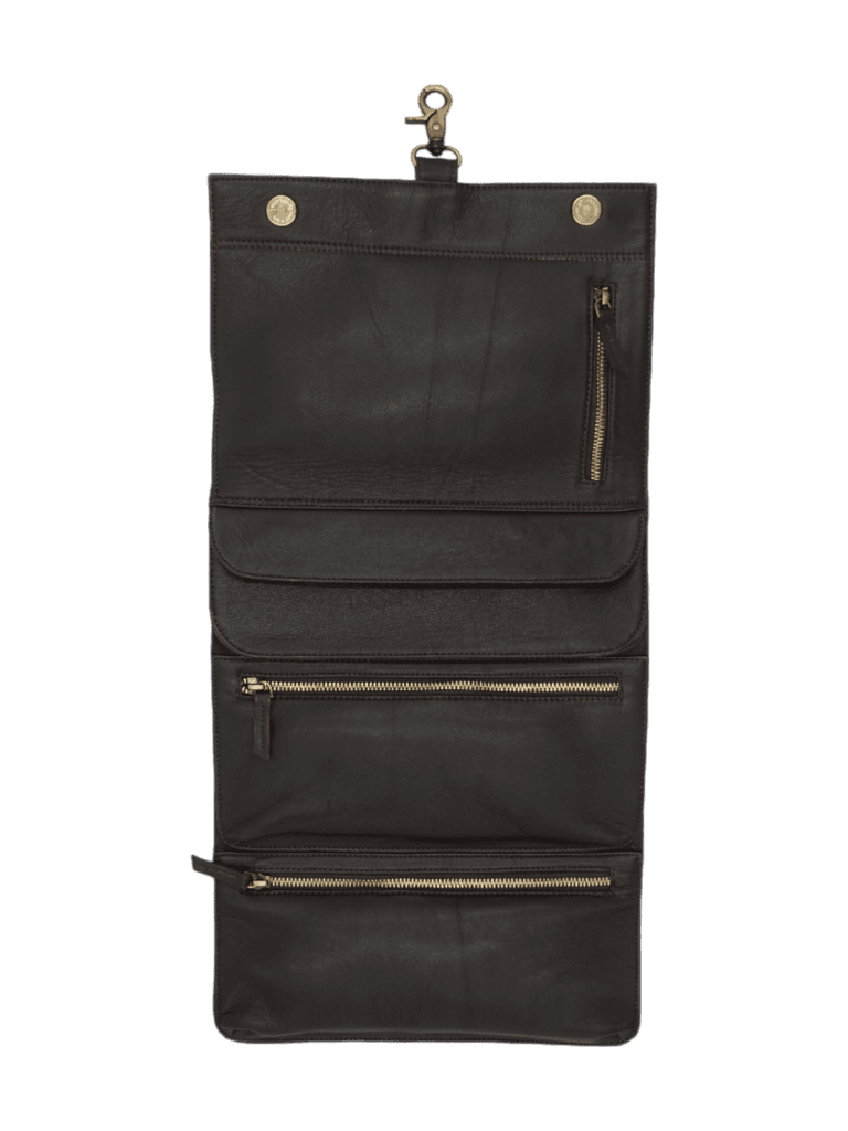 Trousse toilette homme vintage cuir pliable