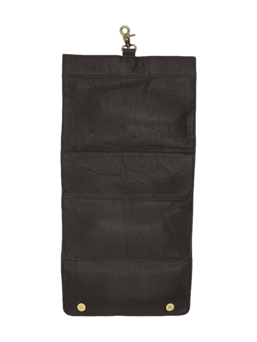 Trousse toilette homme vintage cuir pliable vue arrière